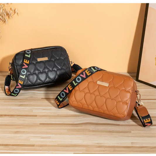 Medium Synthetic Leather Shoulder Bag with Multiple Compartments