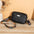 Medium Synthetic Leather Shoulder Bag with Multiple Compartments - Black
