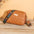Medium Synthetic Leather Shoulder Bag with Multiple Compartments - Brown