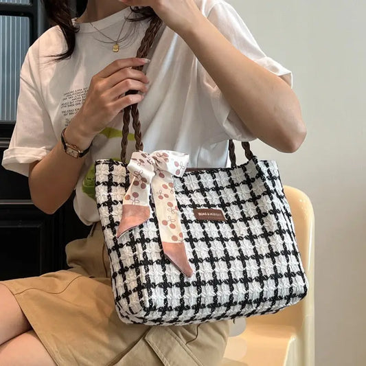 Medium Woolen Suitcase with Multiple Pockets in Black or Brown