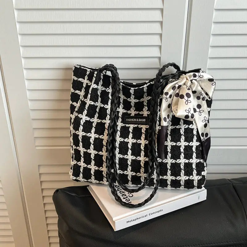 Medium Woolen Suitcase with Multiple Pockets in Black or Brown