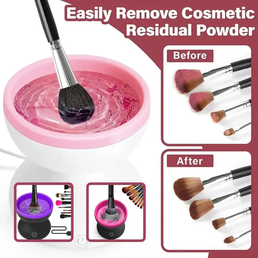 Melanther Electric Makeup Brush Cleaner with Premium Motor and Silicone Container