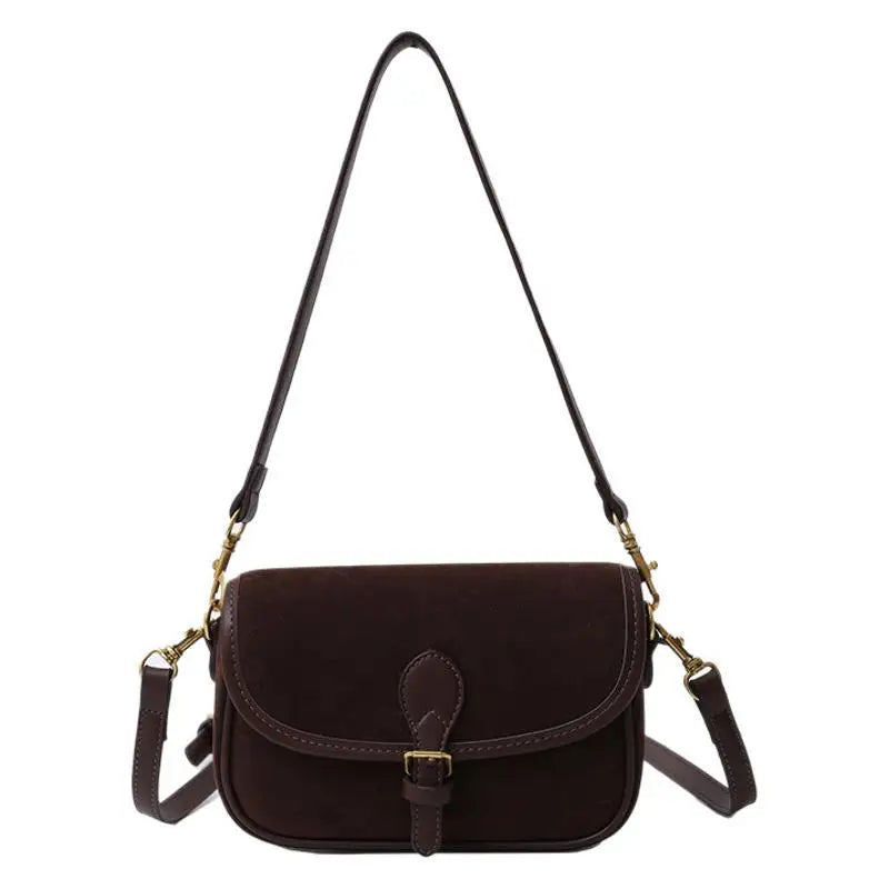 Messenger Bag with Single Shoulder Strap in Wine Red Brown and Light Brown