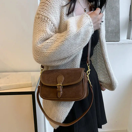 Messenger Bag with Single Shoulder Strap in Wine Red Brown and Light Brown