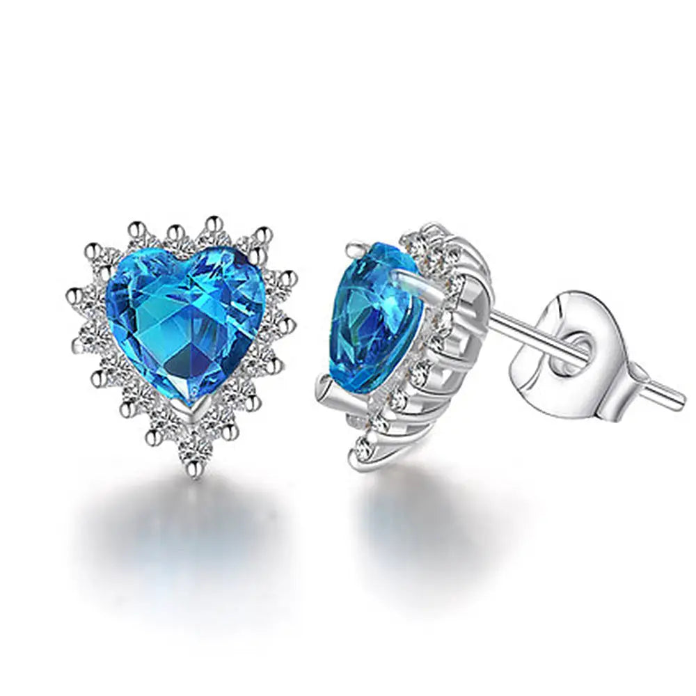 Micro Gem Heart Ocean Jewelry Set