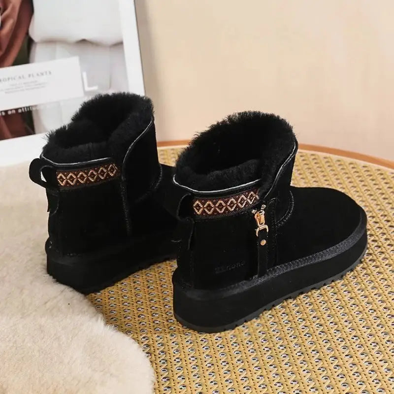 Mid-Top Solid Color Shoes with Injection Molded Sole - Black / 35