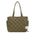 Milky White Green Black Cotton Horizontal Square Bag with Slit Pocket - Green / With Pendant