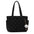 Milky White Green Black Cotton Horizontal Square Bag with Slit Pocket - Black / With Pendant