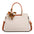 Milky White PU Medium Suitcase with Multiple Pockets and Zipper Compartments - Milky White