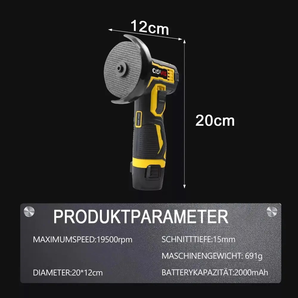 Mini Angle Grinder 12V 300W Rechargeable with EU Plug and 2000mAh Battery Multicolor 5