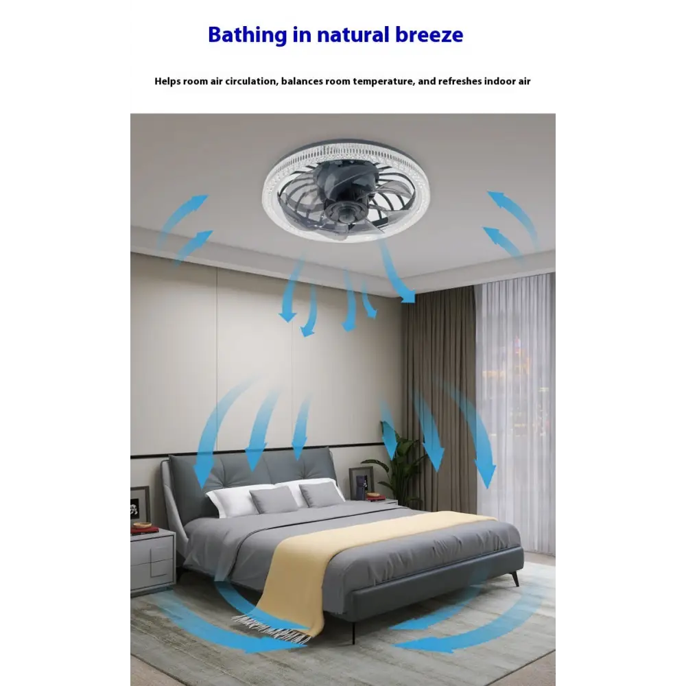 Modern Ceiling Fan Light with Remote Control for Living Room or Bedroom 310x130MM / 34W Second Generation