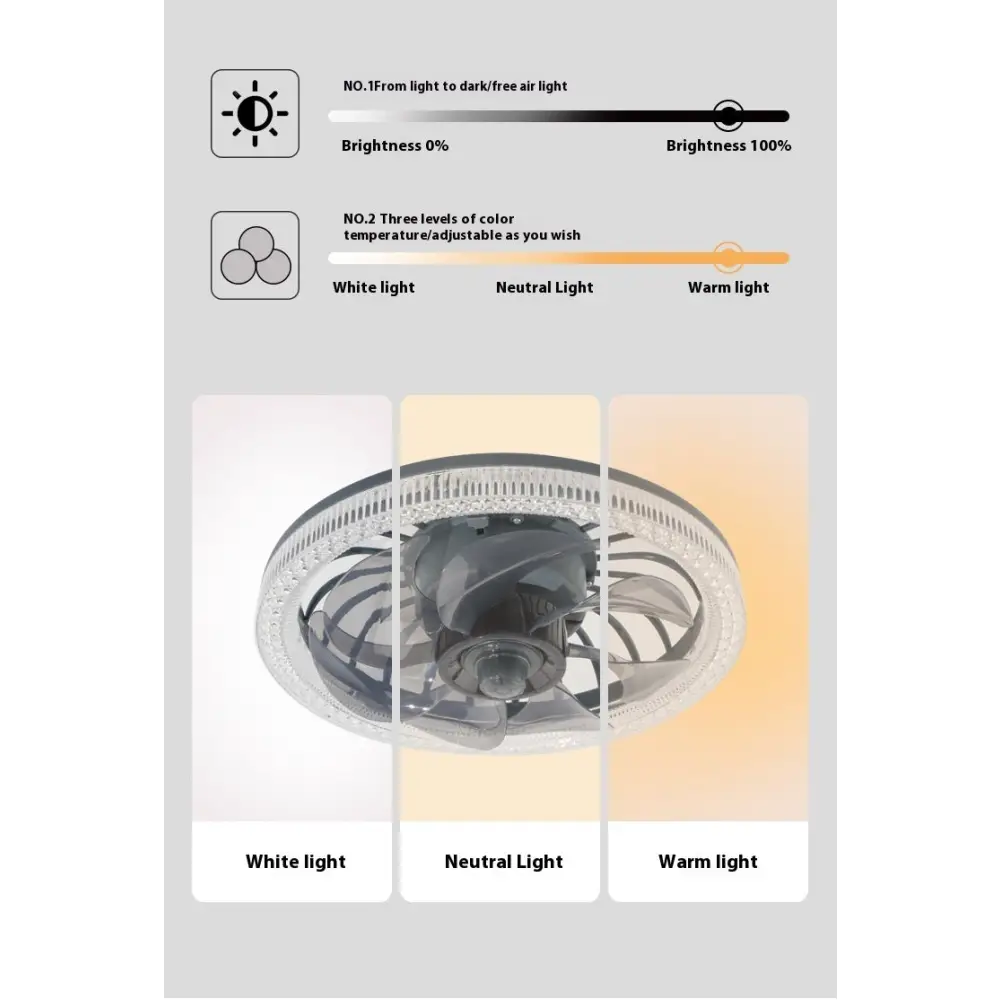 Modern Ceiling Fan Light with Remote Control for Living Room or Bedroom 310x130MM / 34W Second Generation