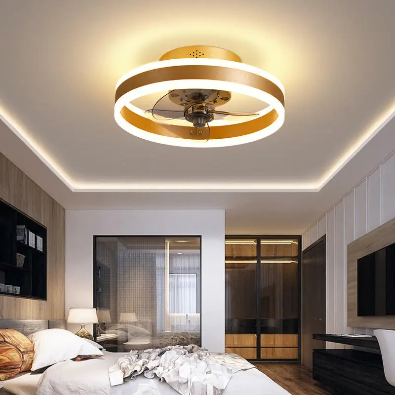 Modern Ceiling Fan with Tri Color Dimming and Remote Control