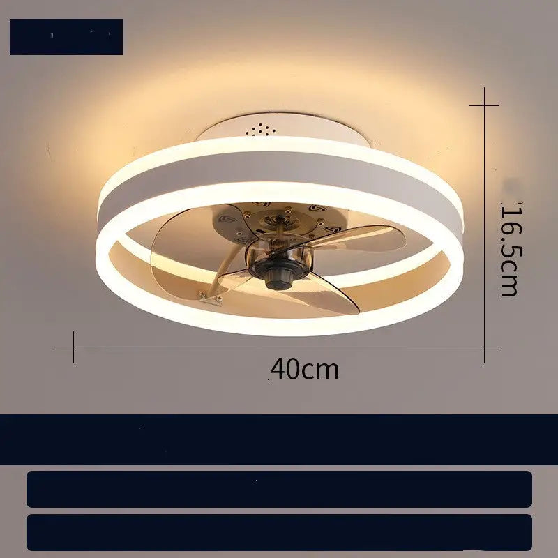 Modern Ceiling Fan with Tri Color Dimming and Remote Control Style2