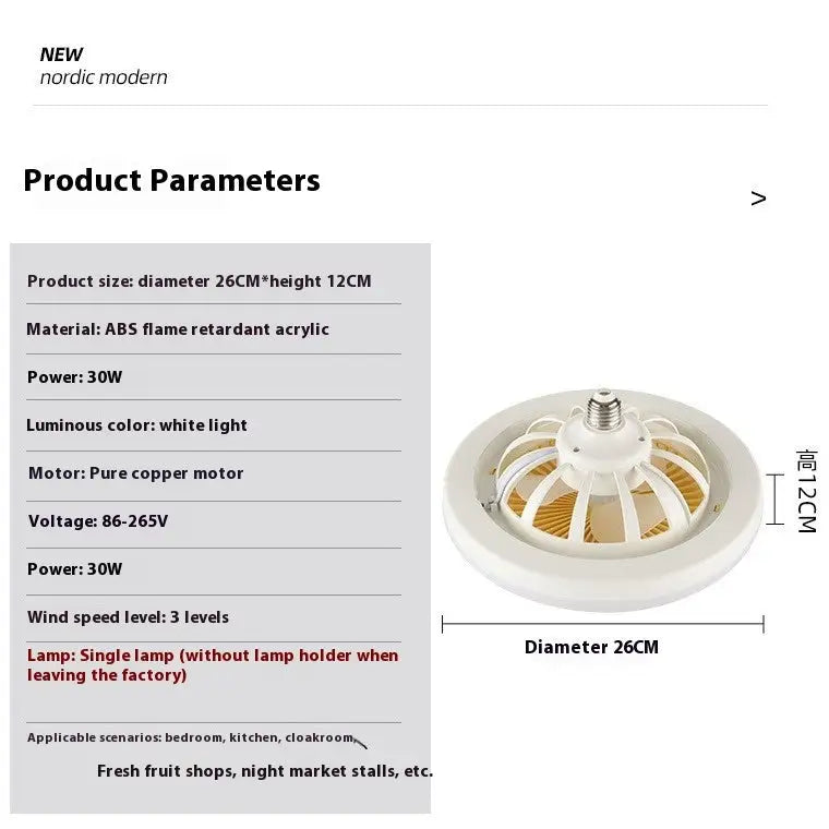 Modern White ABS Ceiling Fan with Light and Remote Control Options
