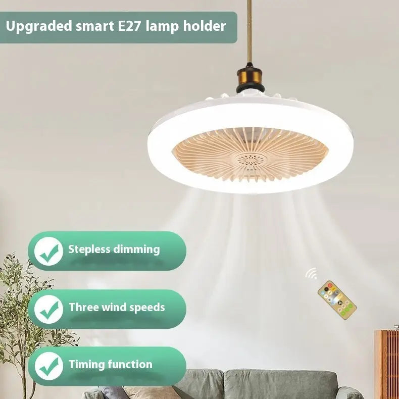 Modern White ABS Ceiling Fan with Light and Remote Control Options