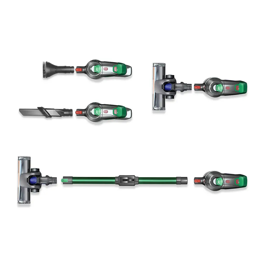 Multifunctional Vacuum Cleaner with LED Lighting and Dual Motors Green