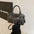 Neutral Soft PU Messenger Bag with Pendant and Mobile Phone Pocket - Black