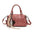 Neutral Soft PU Messenger Bag with Pendant and Mobile Phone Pocket - Pink With Pendant