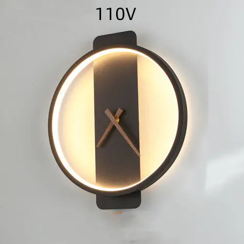 Nordic LED Wall Lamp in Gold or Black Round and Square Styles Black round style110V