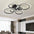 Nordic Six Circles Tricolor Bedroom Ceiling Light 76CM Wall Control Black