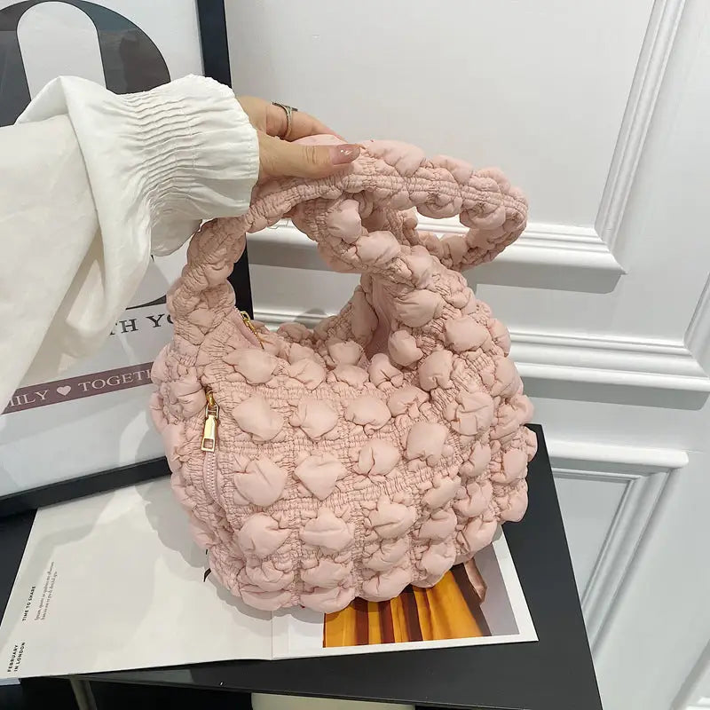 Nylon Daily Outer Bag with Soft Lining and Multiple Color Options - Pink