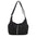 Nylon Horizontal Square Bag with Three Dimensional Pocket and Phone Compartment - Black