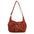Nylon Horizontal Square Bag with Three Dimensional Pocket and Phone Compartment - Orange