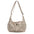 Nylon Horizontal Square Bag with Three Dimensional Pocket and Phone Compartment - Beige