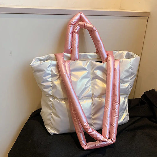 Nylon Horizontal Square Suitcase with Zippered Sandwich Pocket