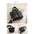 Nylon Horizontal Square Suitcase with Zippered Sandwich Pocket - Black