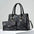 Nylon PU Suitcase Bucket Packing Bag Set in Multiple Colors - Black