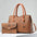 Nylon PU Suitcase Bucket Packing Bag Set in Multiple Colors - Khaki