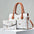 Nylon PU Suitcase Bucket Packing Bag Set in Multiple Colors - White