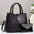 Nylon PU Suitcase Bucket Packing Bags Set of 2 Multiple Colors - Black