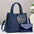 Nylon PU Suitcase Bucket Packing Bags Set of 2 Multiple Colors - Blue