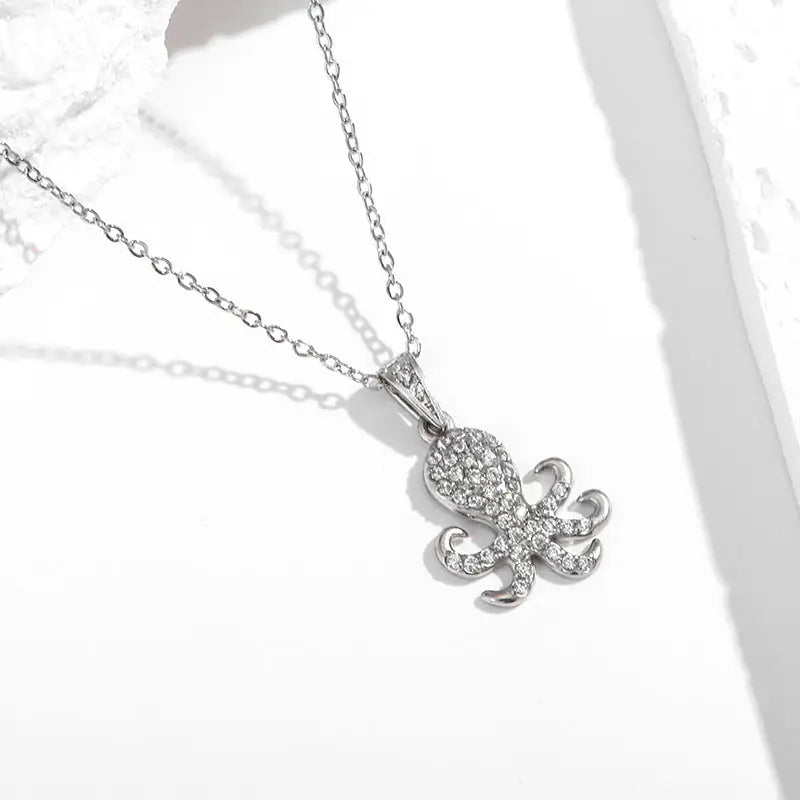 OceanGlow 18K Gold Necklace with Vibrant Shine - Steel Octopus N0403S