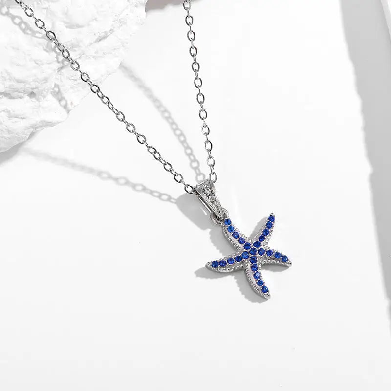 OceanGlow 18K Gold Necklace with Vibrant Shine - Steel Starfish N0405S