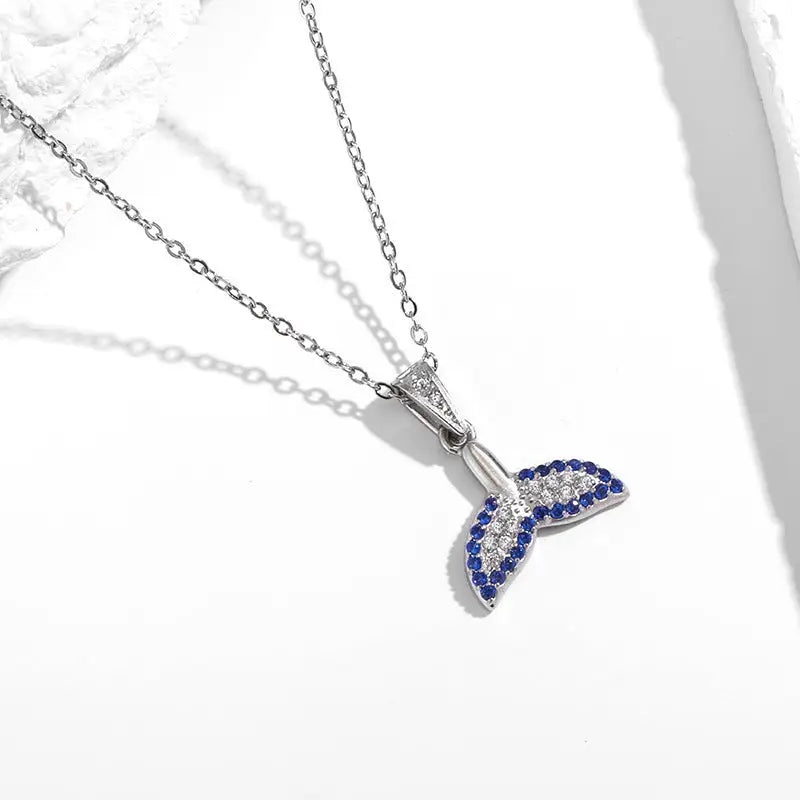 OceanGlow 18K Gold Necklace with Vibrant Shine - Steel Whale Tail N0409S