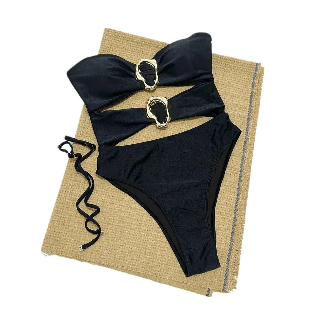 One-piece Swimsuit Sexy Bikini Women’s Solid Color