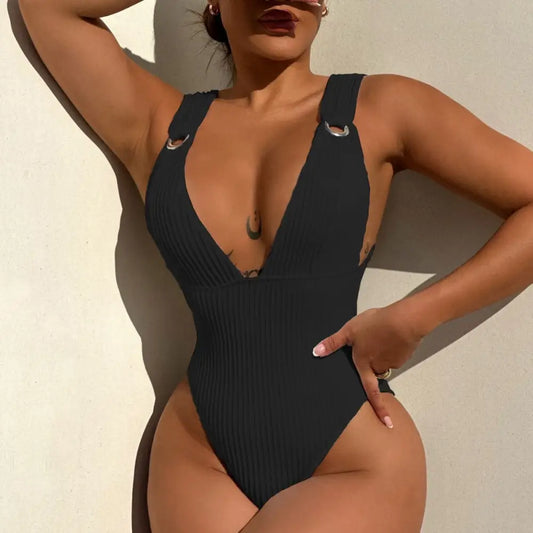 One-piece Swimsuit Women’s Sexy Solid Color