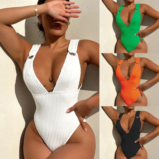 One-piece Swimsuit Women’s Sexy Solid Color
