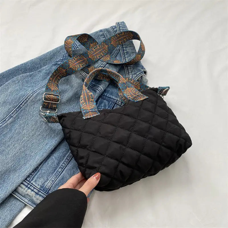 Oxford Cloth Horizontal Square Suitcase with Mobile Phone Pocket