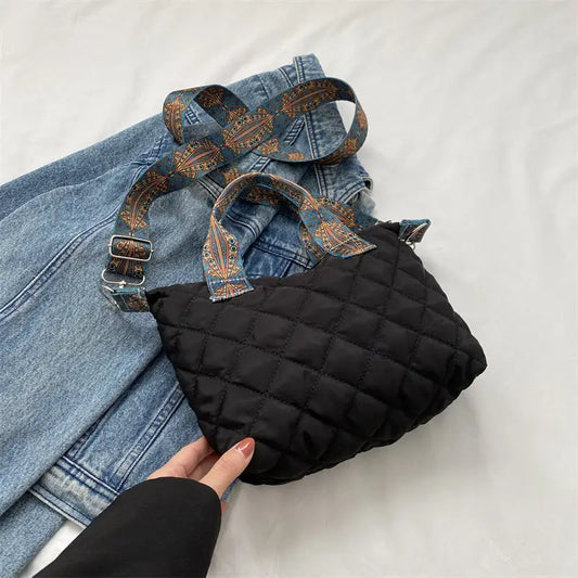 Oxford Cloth Horizontal Square Suitcase with Mobile Phone Pocket