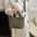 Oxford Cloth Horizontal Square Suitcase with Mobile Phone Pocket - Green