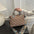 Oxford Cloth Horizontal Square Suitcase with Mobile Phone Pocket - Khaki