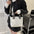 Oxford Cloth Horizontal Square Suitcase with Mobile Phone Pocket - White
