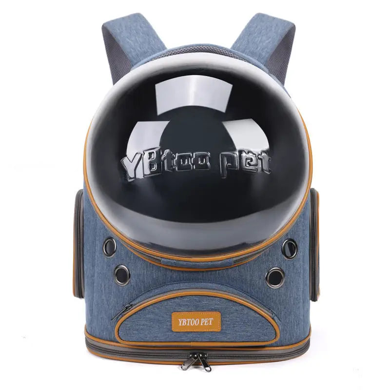 Panoramic Transparent Window Cat Backpack Denim Blue or Linen Gray