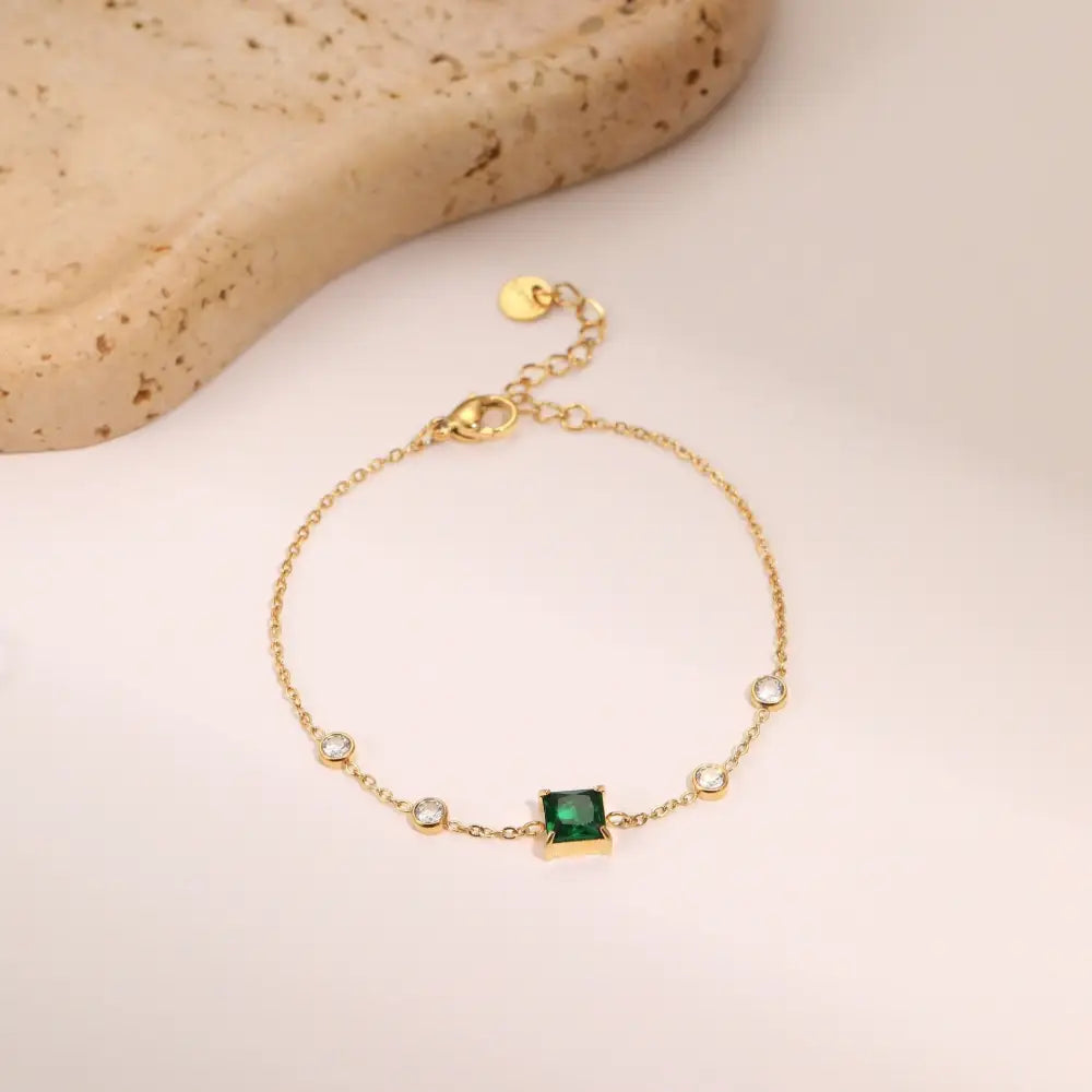 Parisian Chic Zircon Titanium Bracelet