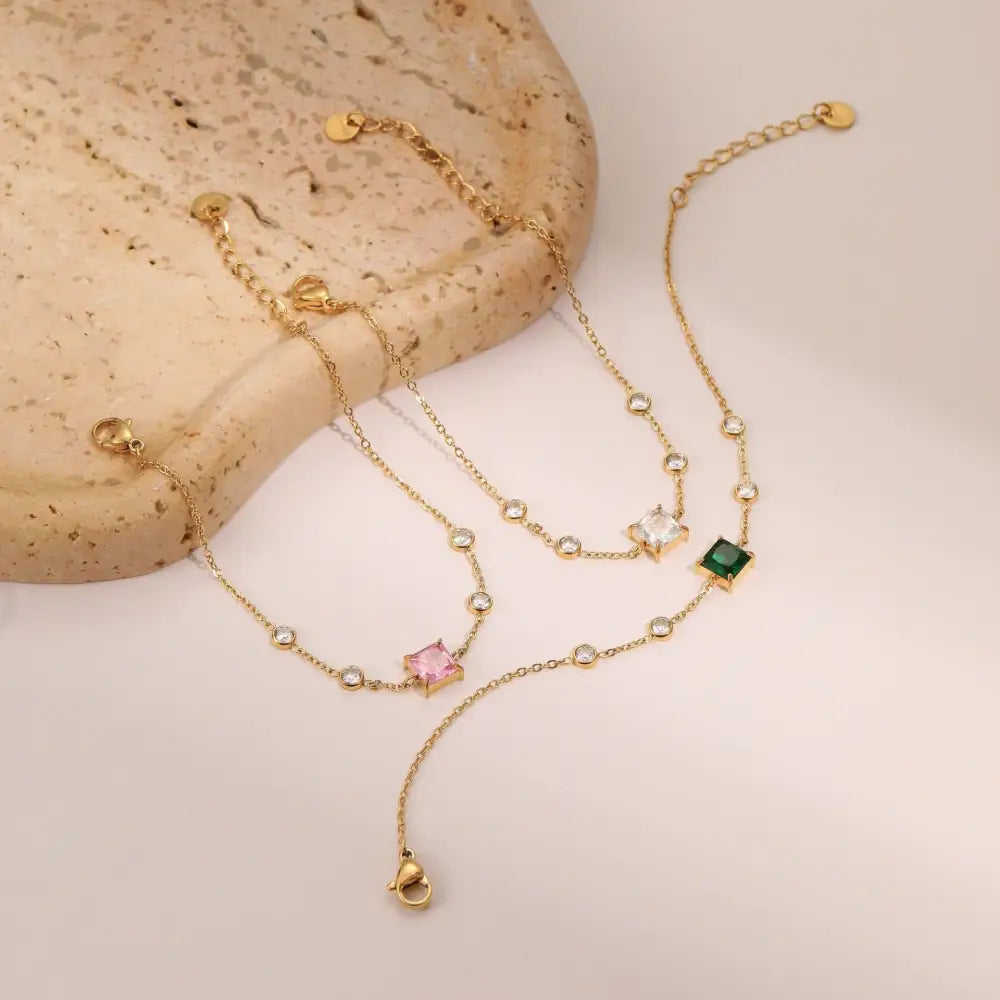 Parisian Chic Zircon Titanium Bracelet